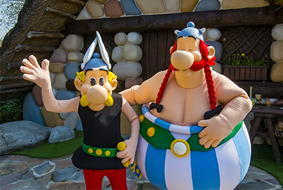 photo des personnages Astérix et Obélix au parc Astérix